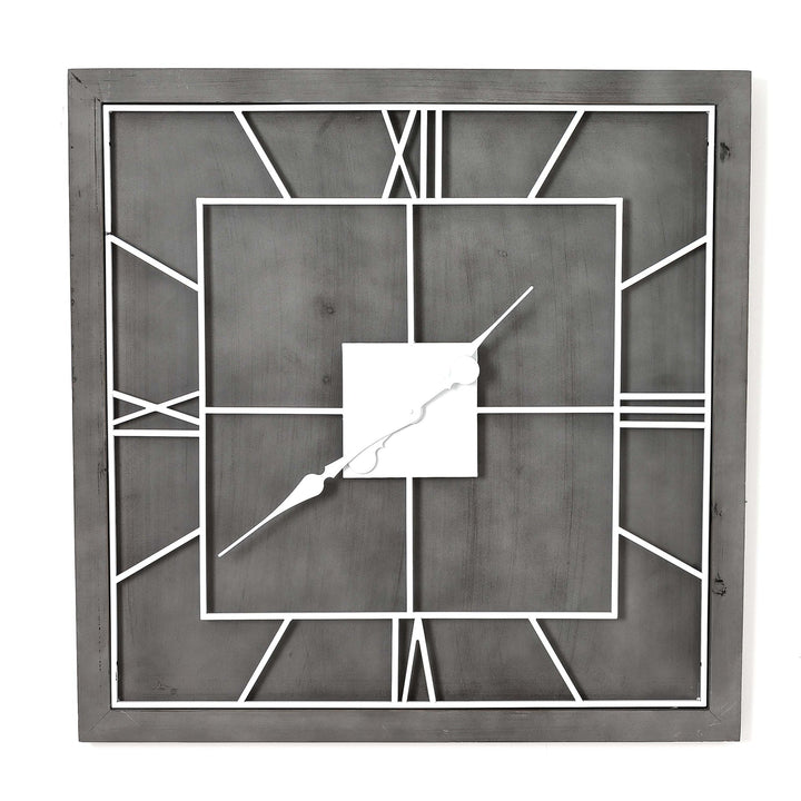 Williston Grey Square Wall Clock - Modern Rattan Ltd