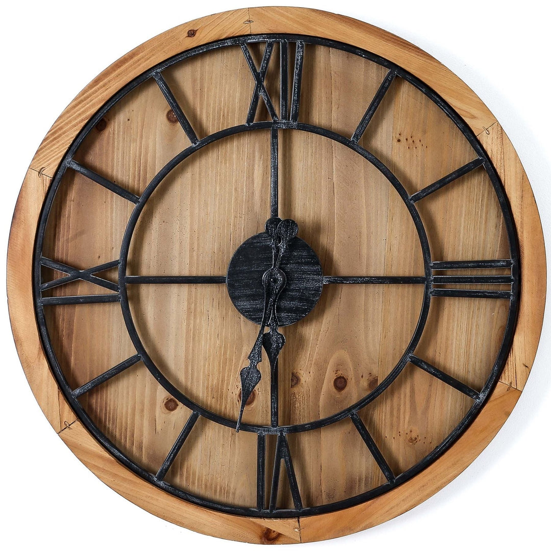 Williston Large Wooden Wall Clock - Modern Rattan Ltd