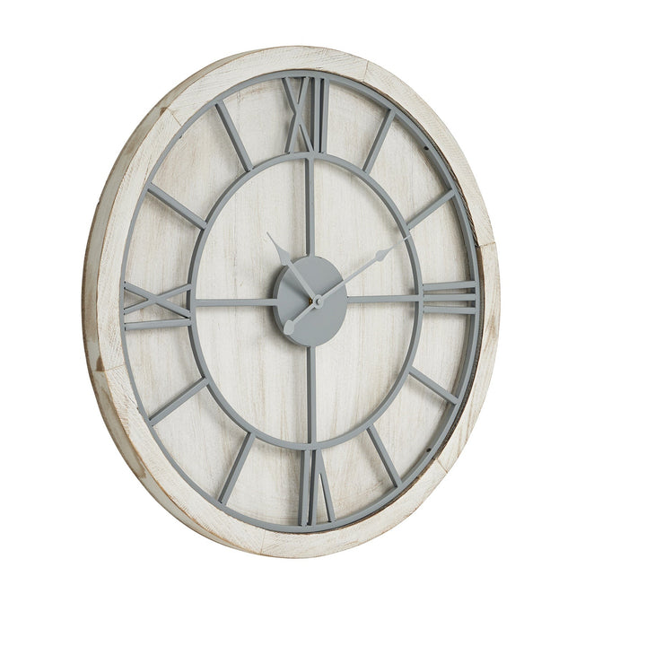 Williston White Wall Clock - Modern Rattan Ltd