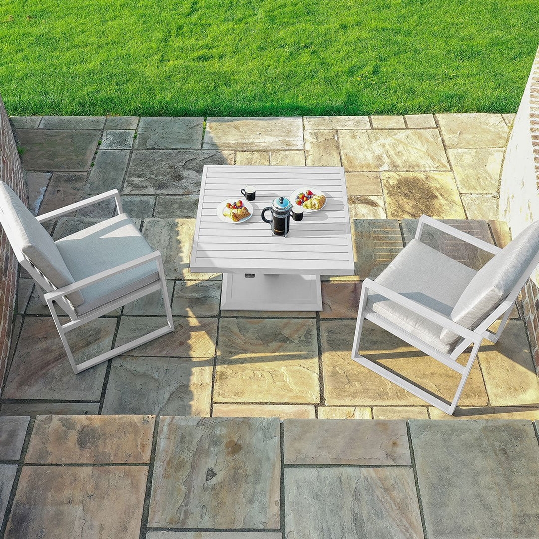 Amalfi 3 Piece Bistro Set with Rising Table - Modern Rattan