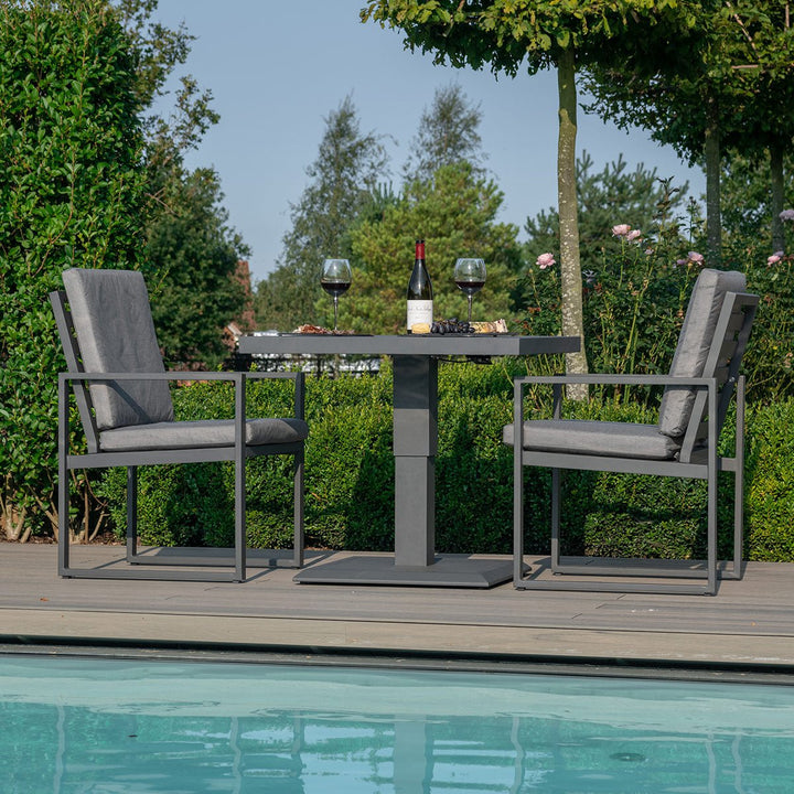 Amalfi 3 Piece Bistro Set with Rising Table - Modern Rattan