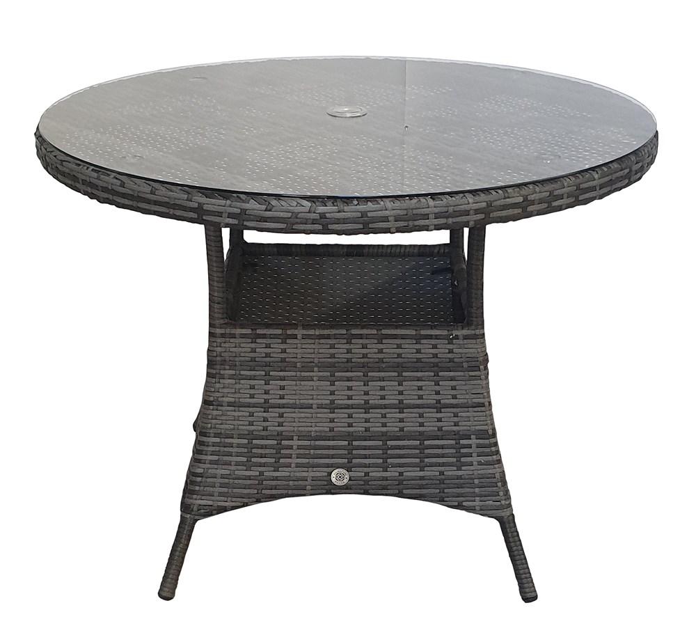 Emily Round table 100cm in Mixed Grey - Modern Rattan