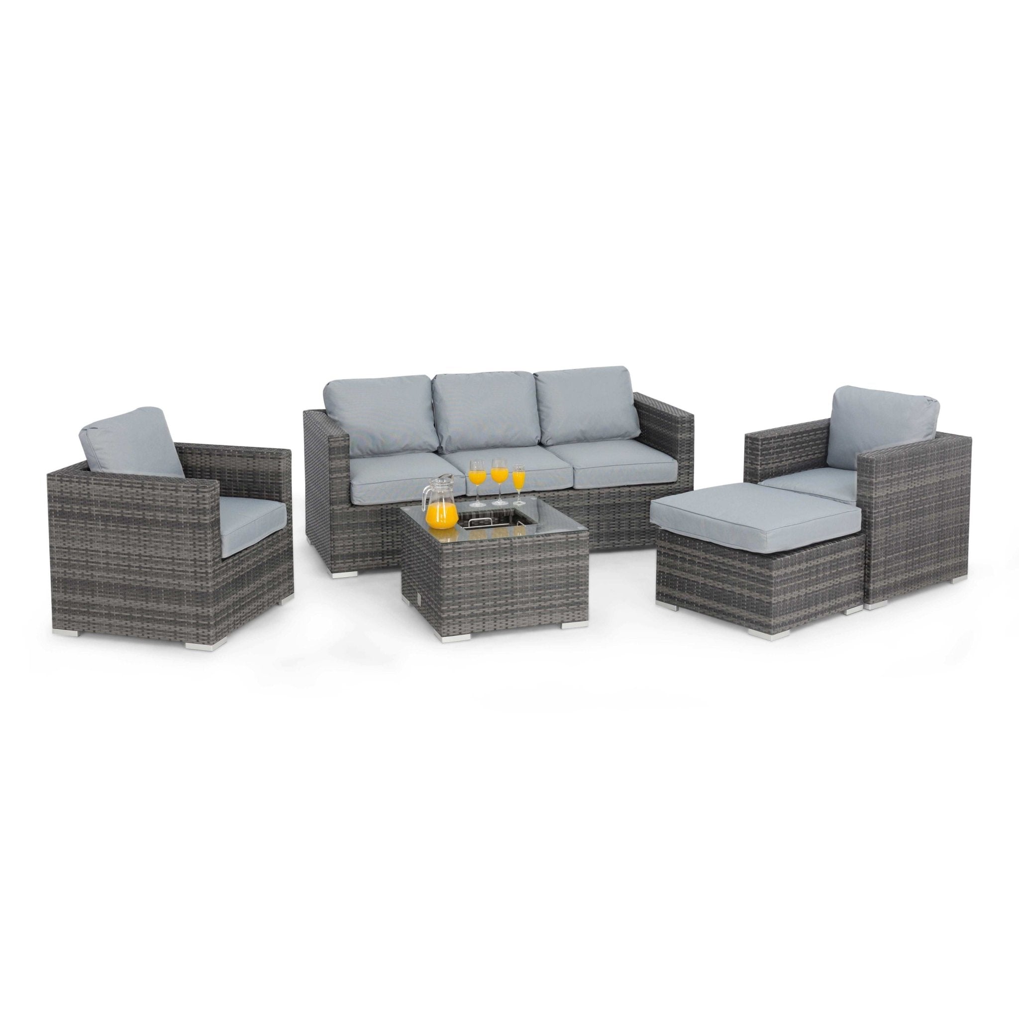 Maze Georgia 3 Seat Sofa Set with Ice Bucket Modern Rattan