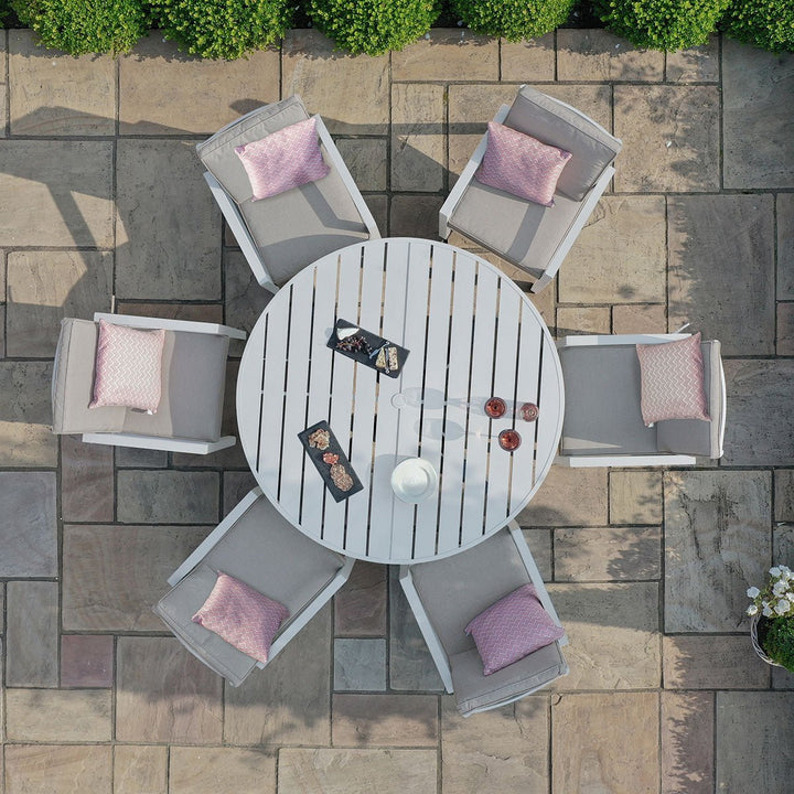 Maze - New York 6 Seat Round Dining Set - Modern Rattan