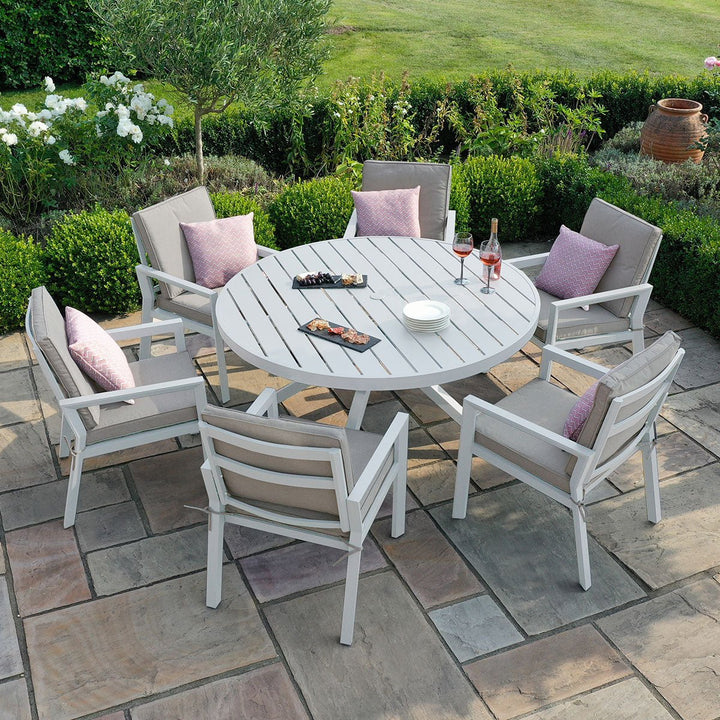 Maze - New York 6 Seat Round Dining Set - Modern Rattan