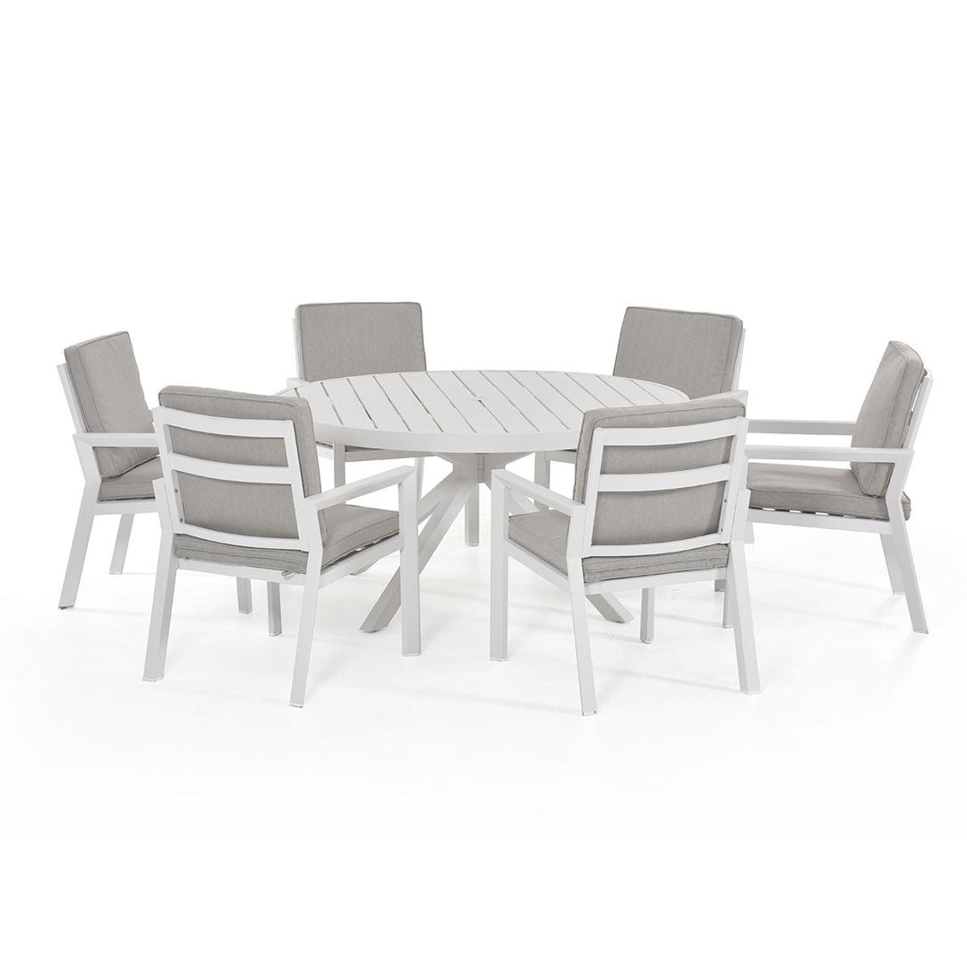 Maze - New York 6 Seat Round Dining Set - Modern Rattan