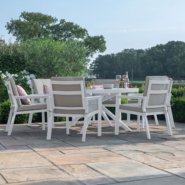 Maze - New York 6 Seat Round Dining Set - Modern Rattan