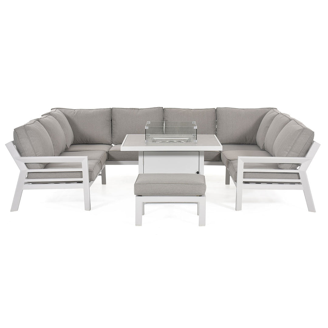 Maze - New York U-Shaped Sofa Set with Fire Pit Table - Modern Rattan