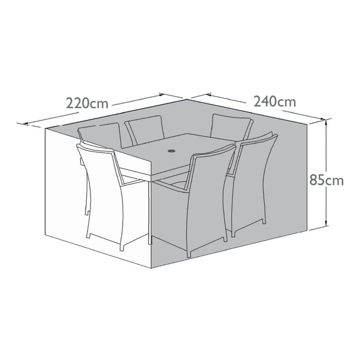 Outdoor Cover for 6 Seat Rectangular & Oval Dining Set - Modern Rattan