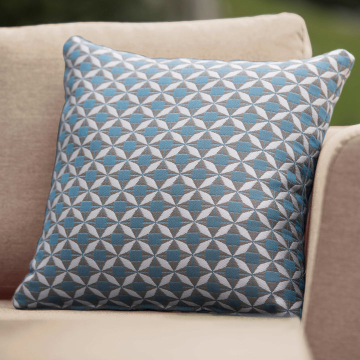 Pair of Mosaic Blue Scatter Sunbrella Cushion - Modern Rattan