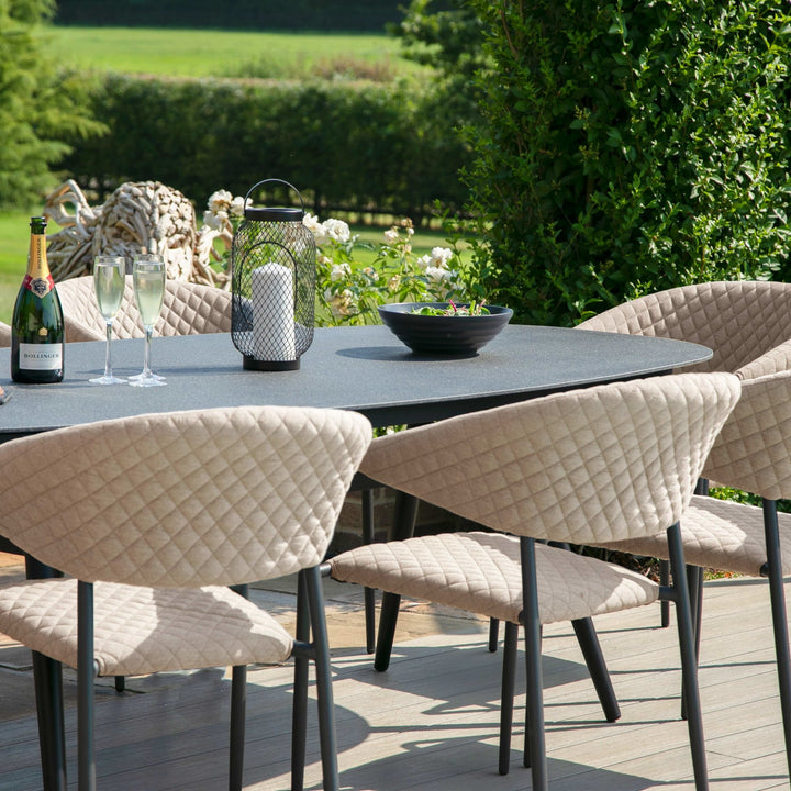 Pebble 8 Seat Oval Dining Set - Modern Rattan