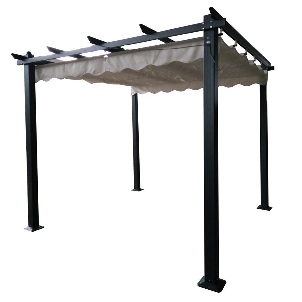 PERGOLA 3m Square Grey - Modern Rattan